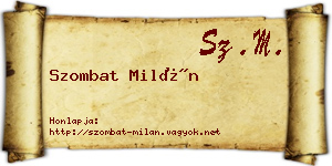 Szombat Milán névjegykártya